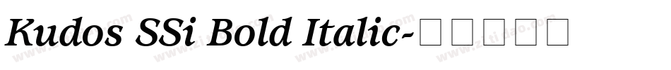 Kudos SSi Bold Italic字体转换